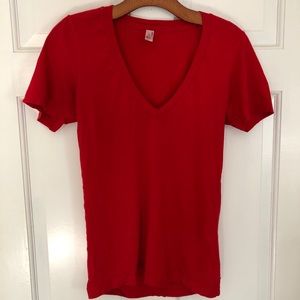 American Apparel red v neck.